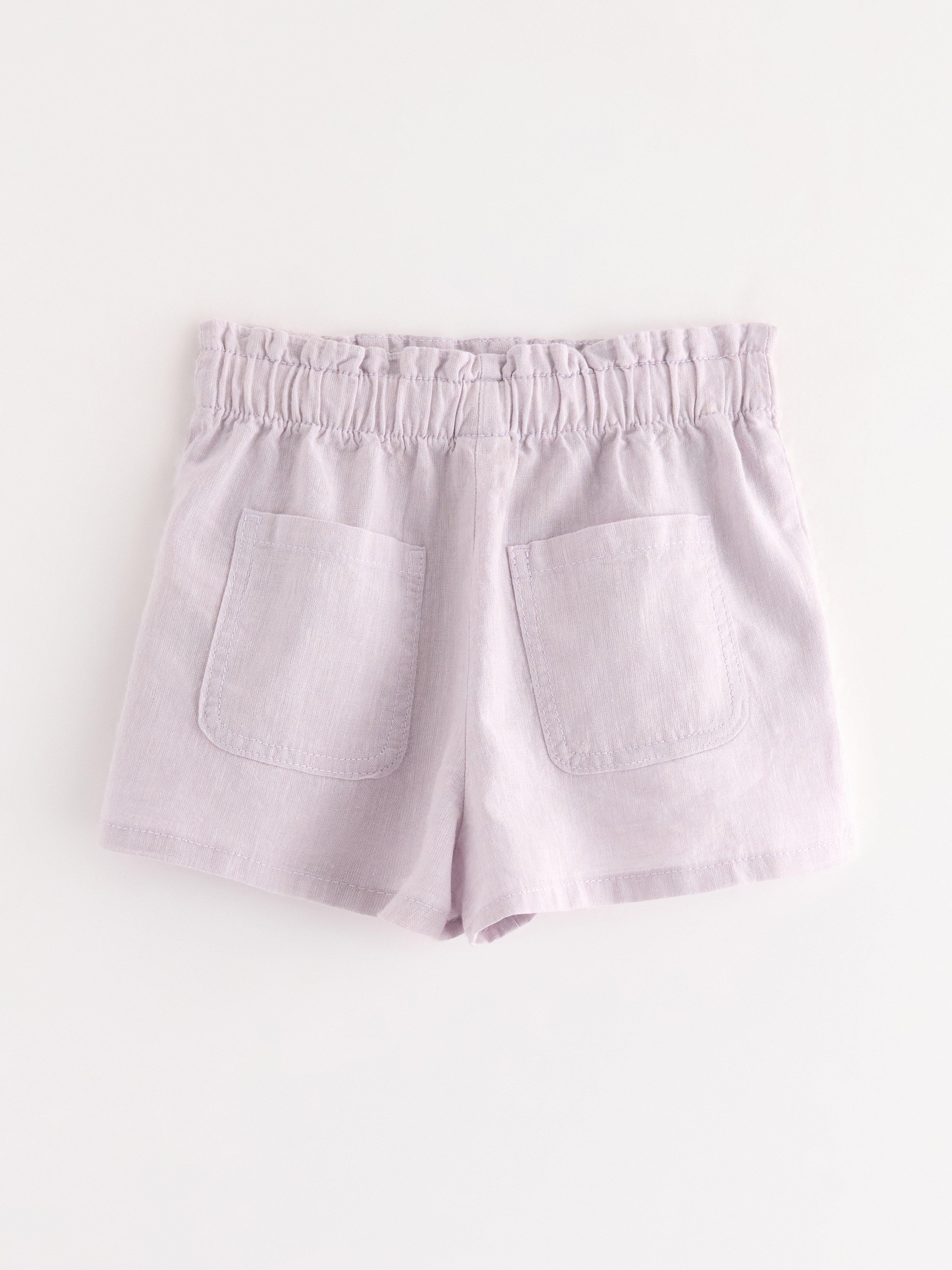 Shorts i linneblandning Lilas clair et poussiéreux