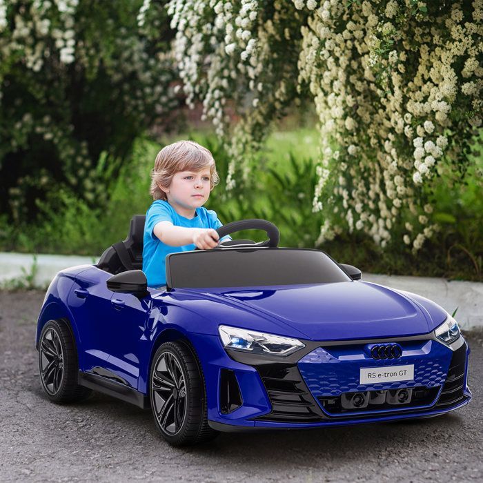 Coche eléctrico infantil - HOMCOM - Control remoto parental - Efectos de sonido y luz - Audi RS E-tron GT azul
