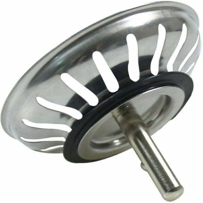 Cestello di scarico per lavello, 80 mm, acciaio inox, universale, lavabile, anti-trabocco