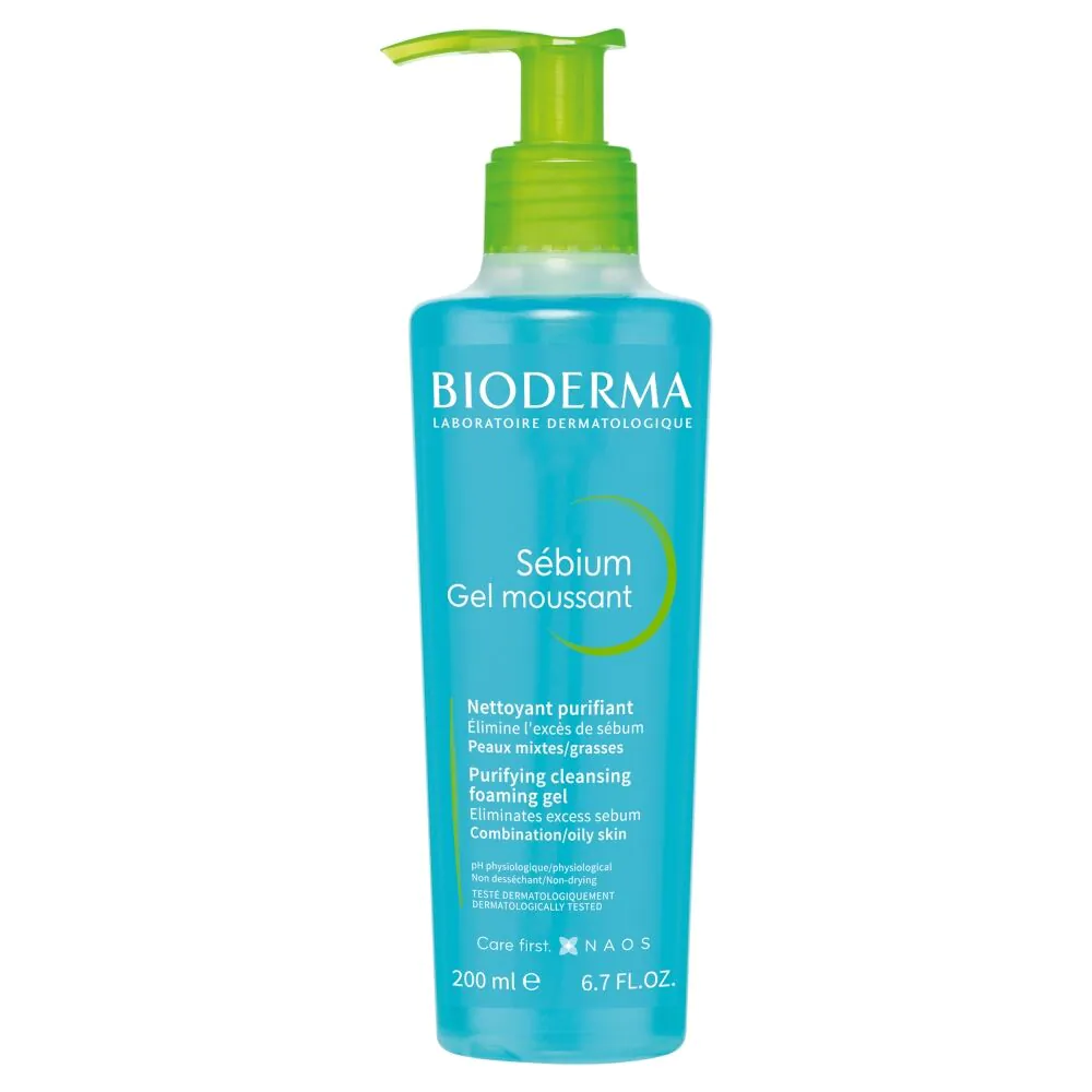 Bioderma Sebium Moussant Żel do mycia skóry trądzikowej, 200 ml