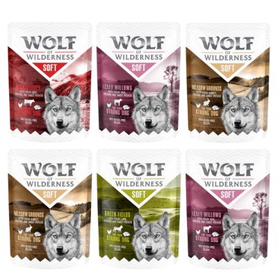 Wolf of Wilderness Pliculețe „Moale” pentru Adulți, Pachet Mixt