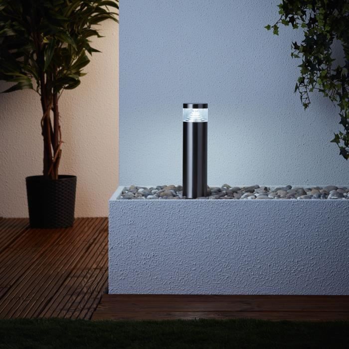 Bolardo exterior AVON fabricado en acero especial y plástico con 1 LED de 4 W - BRILLANTE