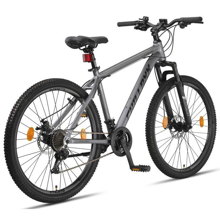 Vélo VTT - CHILLAXX Legend Aluminium - 27,5 pouces - 21 vitesses - Gris - frein à disque