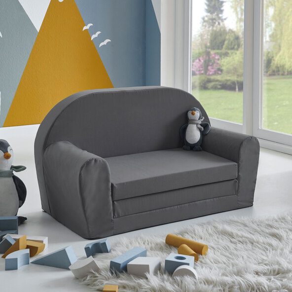 Children's sofa fold-out, grey