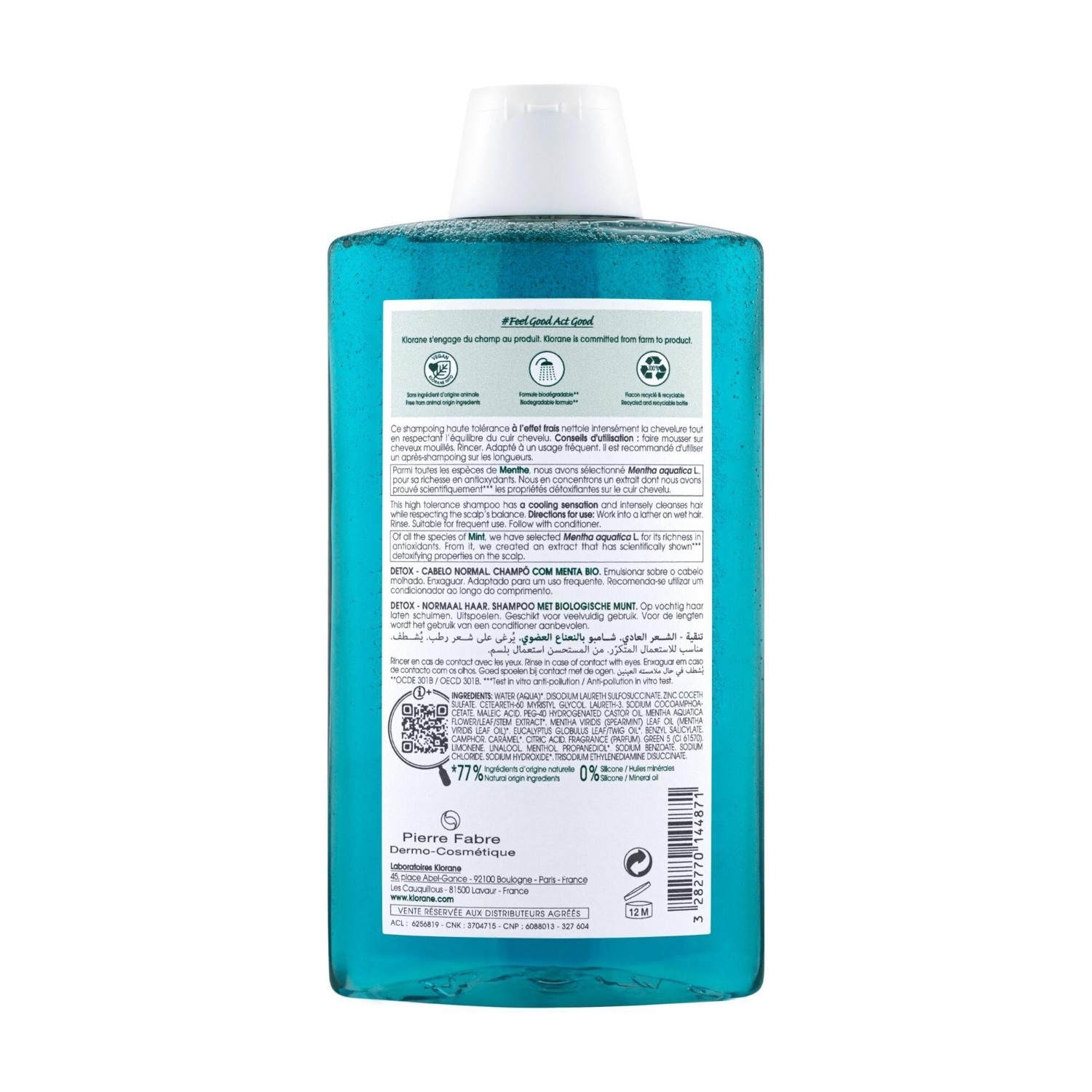 Klorane Shampoing à la Menthe aquatique BIO