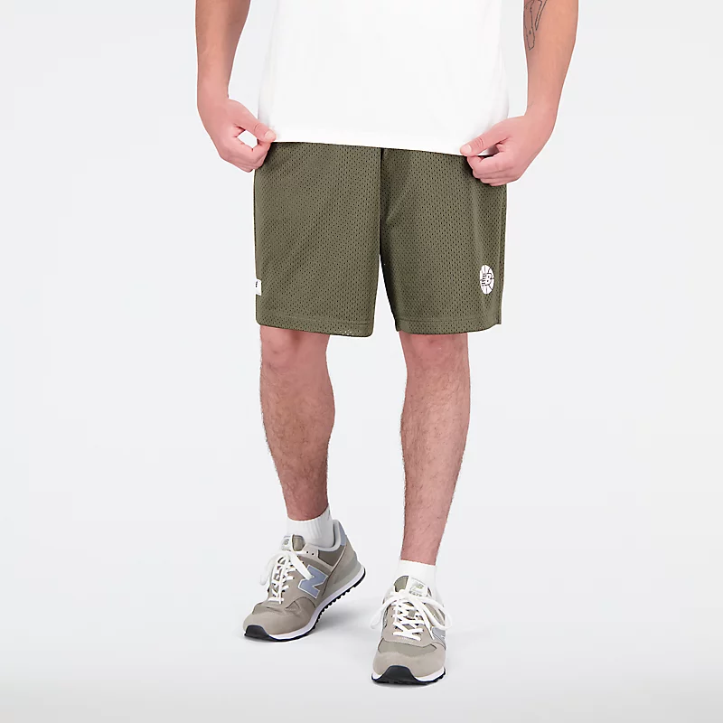 Men's NB Hoops Essentials Fundamental Shorts - DARK MOSS