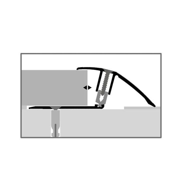PROVISTON Profilé de compensation flexible Profilé pour parquet l 51 mm Compensation de H 7 - 23 mm L 900 mm Profilé en aluminium...