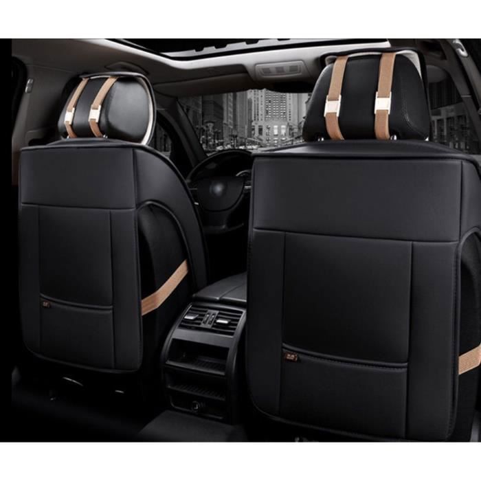 Housses 1+1 Couvre Sièges Avant Voiture En Cuir Noir Luxe Peugeot 208 308 2008 3008 5008