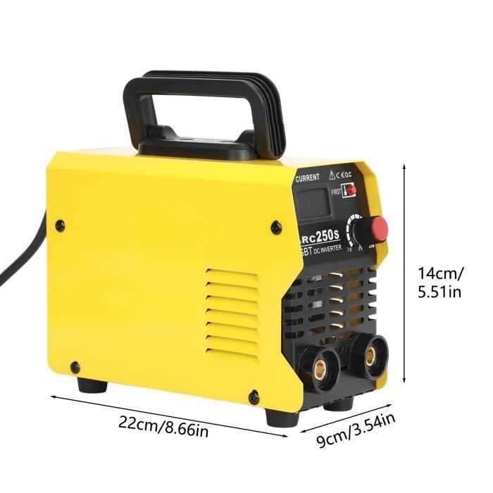Máquina de soldar inverter, ARC-250 Mini máquina de soldar portátil, máquina de soldar eléctrica de 62 V, clase F, 220 V, 30-250 A, 22*9*14 cm