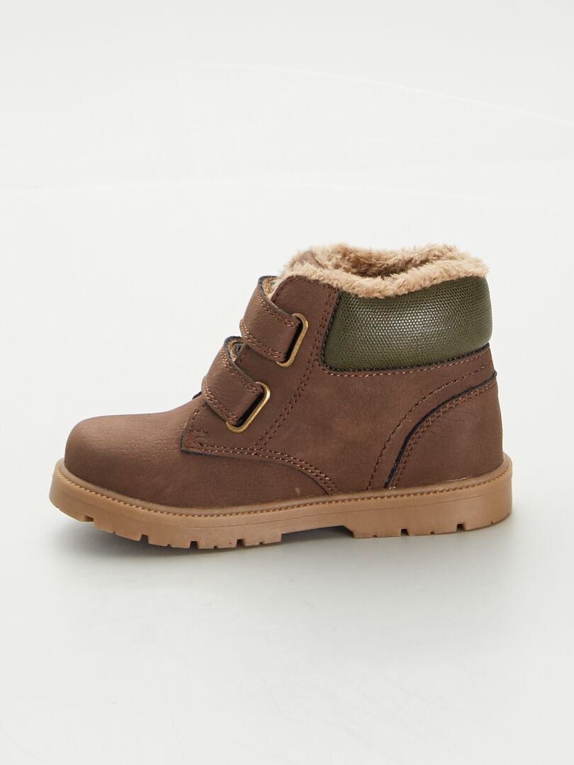 Botas de montanha com forro de lã Sherpa - MARROM