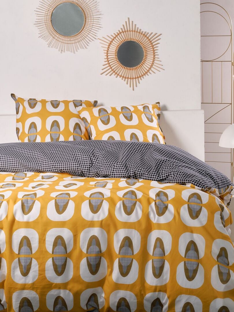 Juego de cama estampado - doble - GRIS