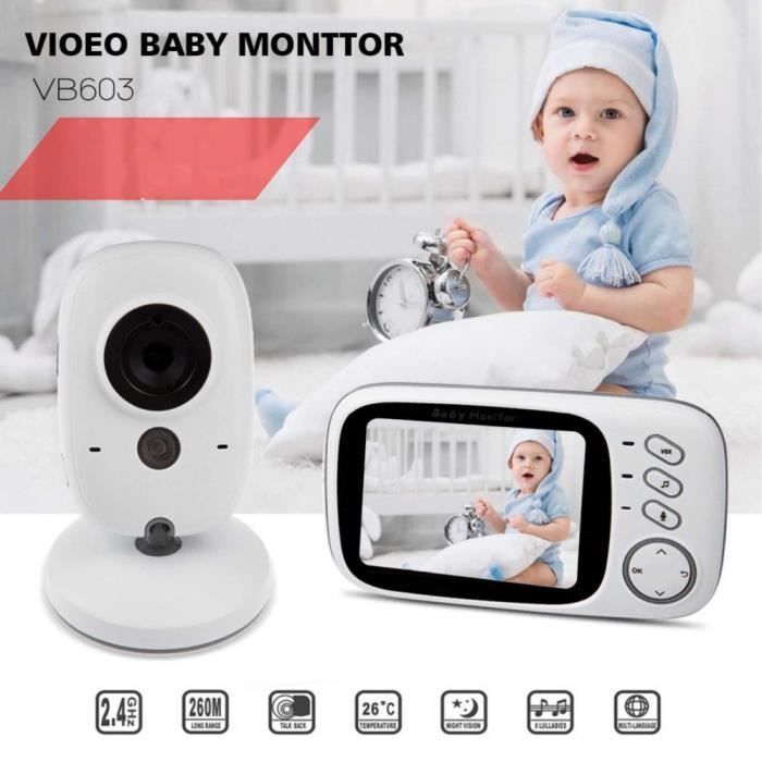 Monitor de video inalámbrico para bebés con pantalla de 3,2 pulgadas