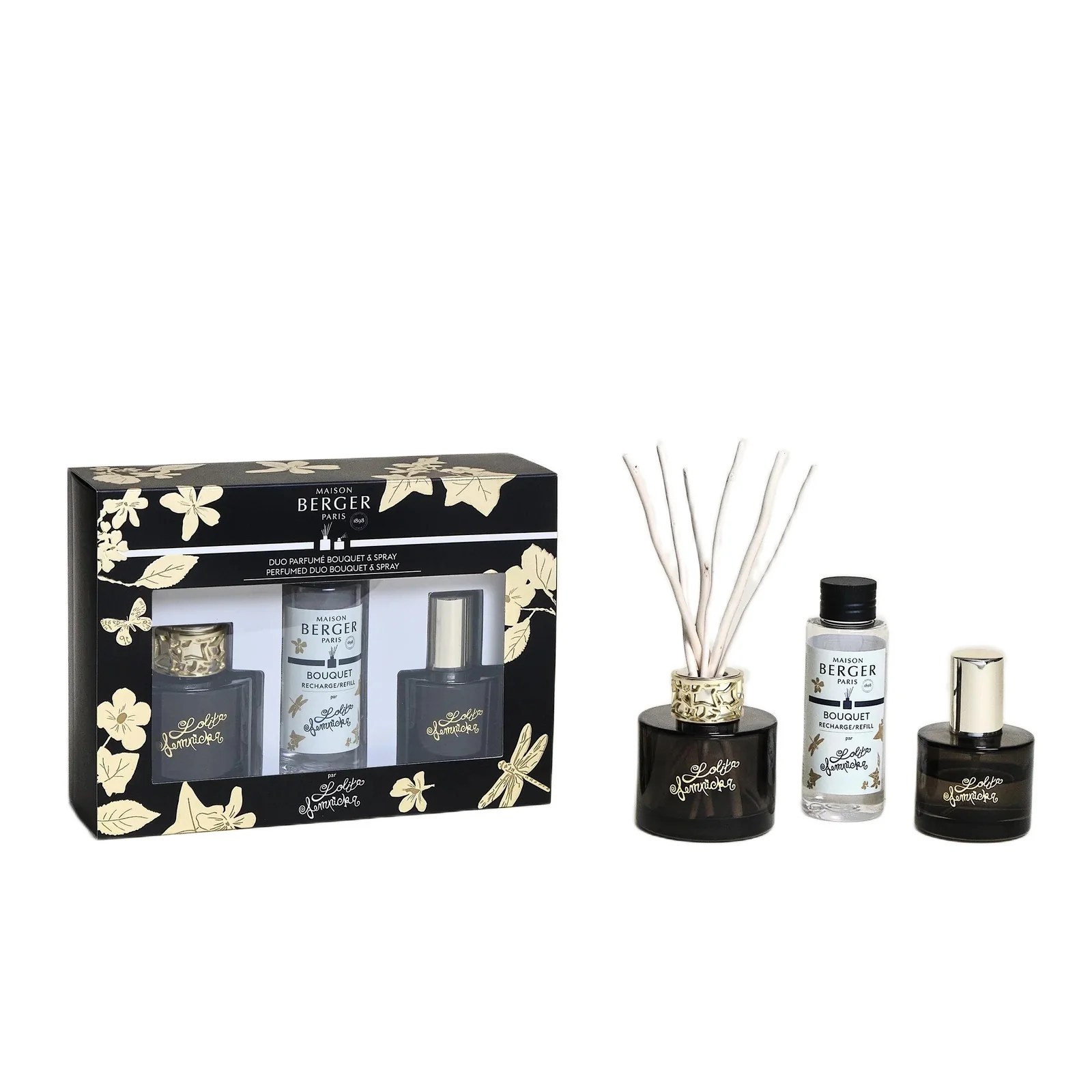 Bouquet Parfumé LOLITA LEMPICKA - Duo Mini Bouquet e Spray Noir - Diffusore di Profumo, Profumo per Diffusore