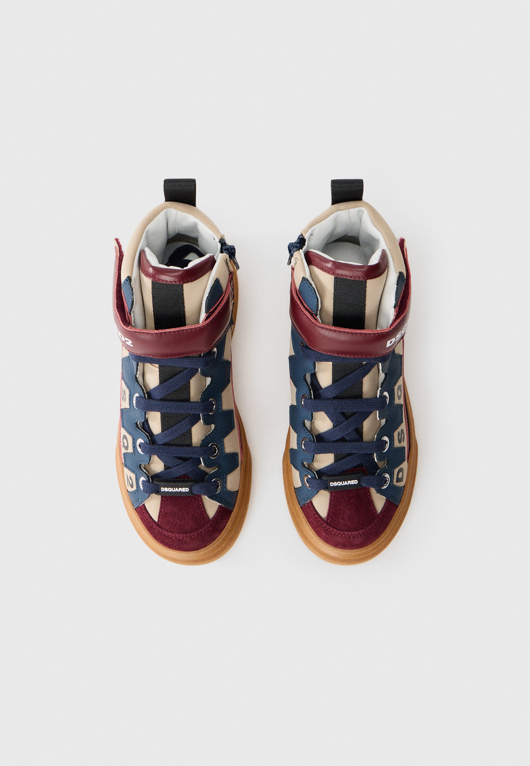 Dsquared2 UNISEX - Hoge sneakers - beige/blauw/donkerrood