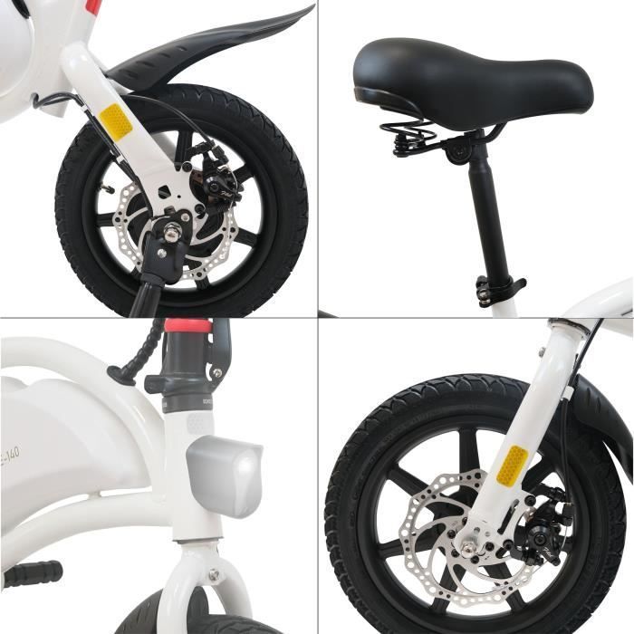 Bicicletta elettrica senza pedali - URBANGLIDE - BIKE 140 BIANCA - 36V - 350W - pneumatici da 14