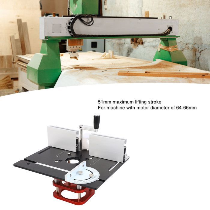 Base para mesa de fresadora SURENHAP, base para mesa de fresadora de elevación manual de 51 mm, base para sierra de bricolaje