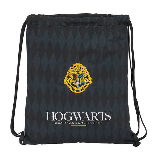  Safta Saco Plano Grande De Harry Potter Hogwarts, 350x400 mm, Negro/gris