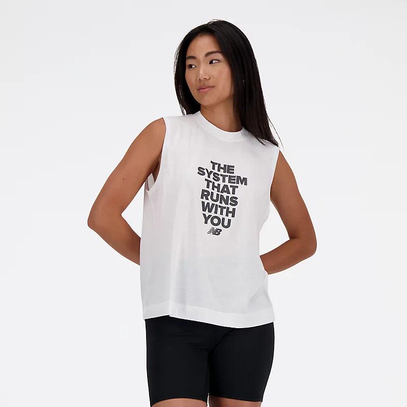 Damen-Top mit Heathertech-Muster und dezentem Print – WEISS