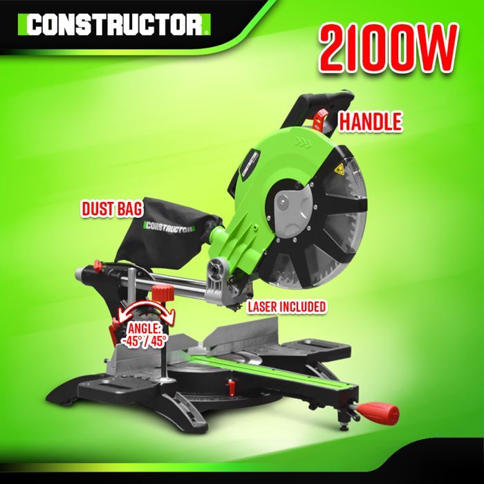 Serra de esquadria radial de 2100 W - 305 mm - Constructor