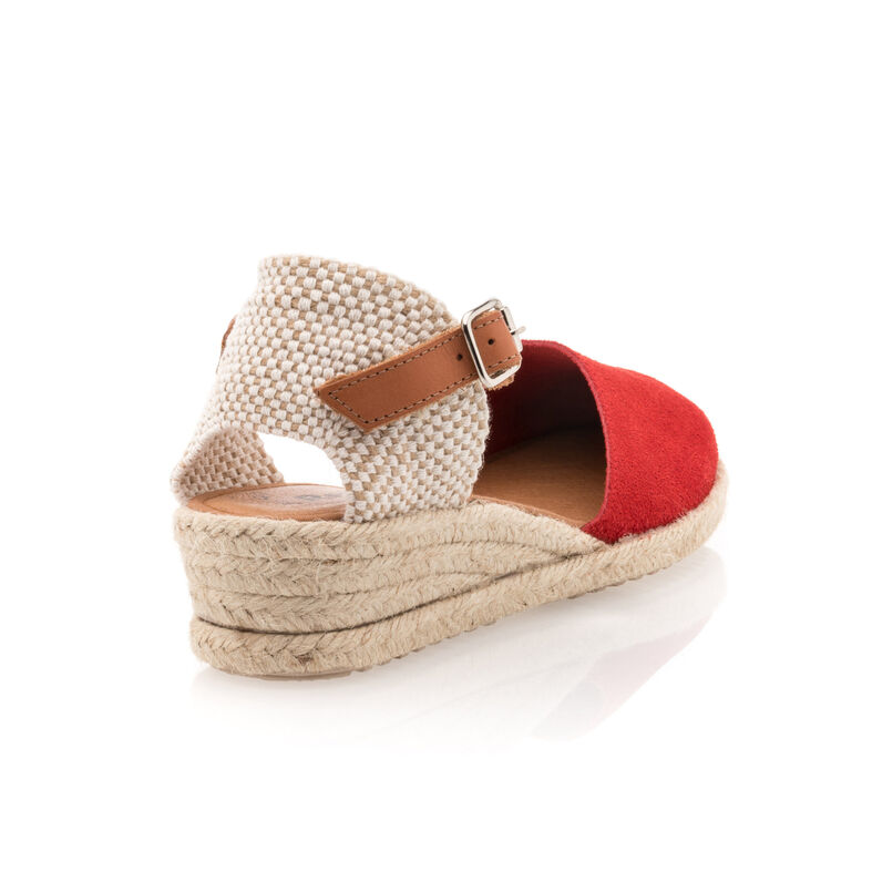 Röda espadriller med repsulor för kvinnor