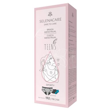 SelenaCare Teens Sporty Gray kuukautisalushousut 1 kpl