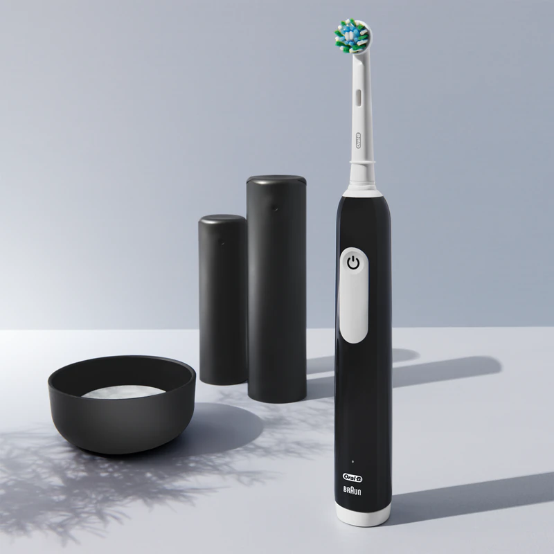 Escova de dentes elétrica Oral-B Pro Series 1 preta com estojo.
