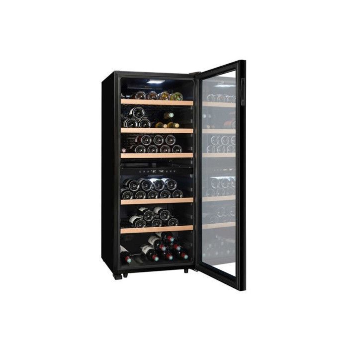 La Sommelière LS102DZBLACK Wine Cellar – 102 bottles – dual zone 5-18°C – Vinotag connected – UV-protected door – All Black design
