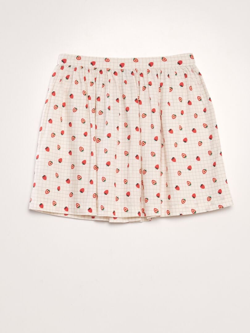 Linnen rok met knoopjes - WIT