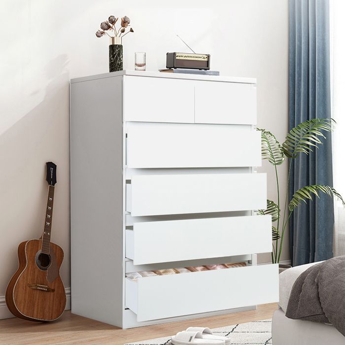 Cômoda branca - Moderna - 60x41x109cm - Com 6 gavetas - Madeira - Multifuncional - BRANCA