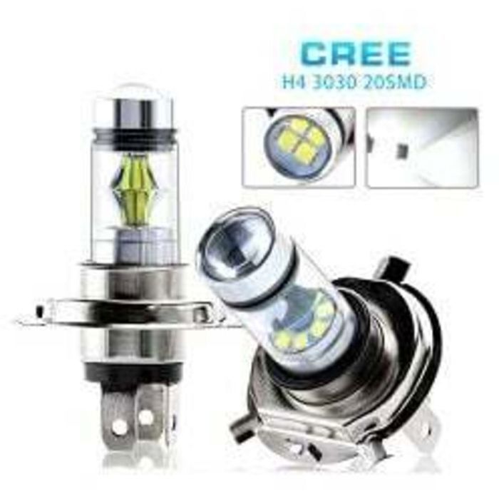 2x H4 CREE 100W LED Bulbs, 6000K White, Super Bright Car Lights