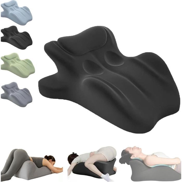 Almohada Sweet Spot de espuma viscoelástica, cojín de asiento mejorado para parejas, brinda soporte a la cintura y el cuello – Negro