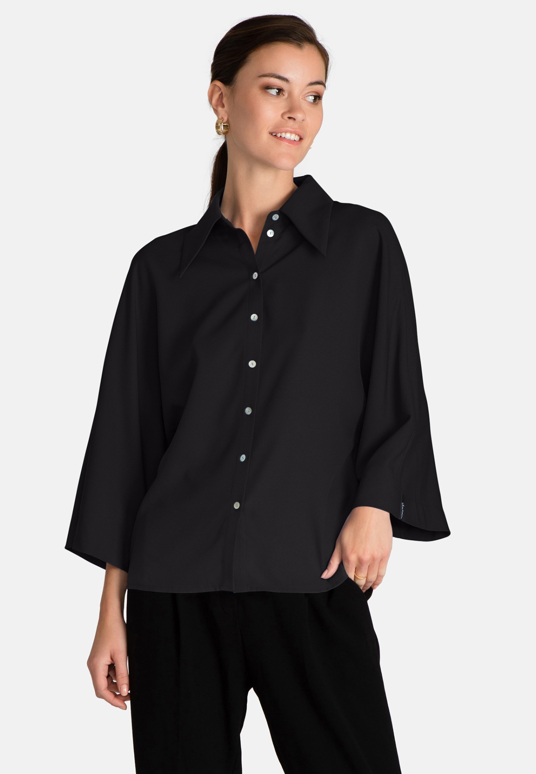 Jascha Stockholm blouse met knoopsluiting - zwart