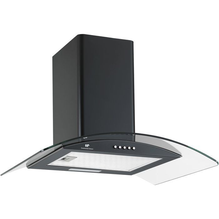 Decoratieve afzuigkap - CONTINENTAL EDISON - CEH60GB2 - Klasse A - 60 x 47 x 50,84 cm - Zwart / Glas
