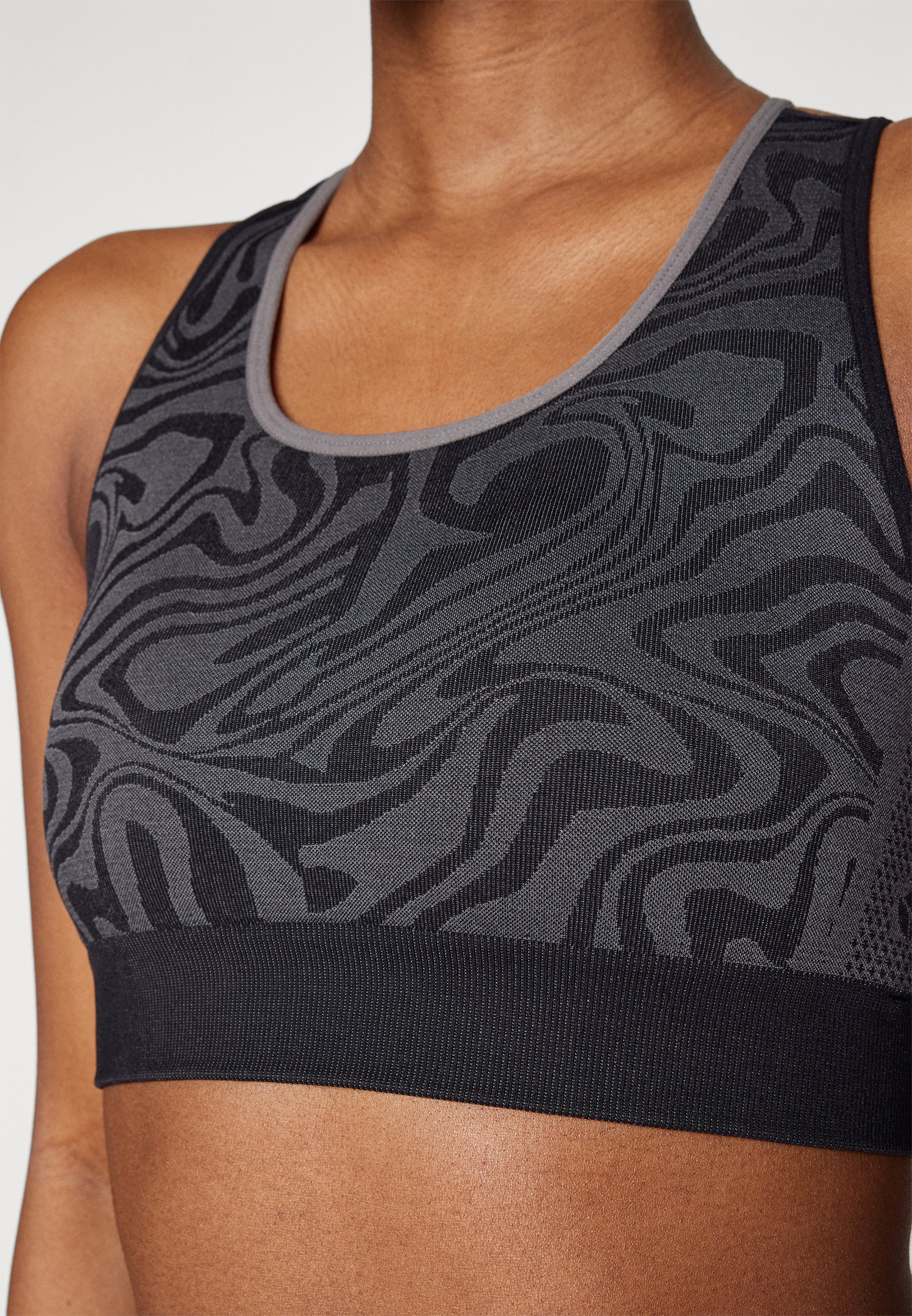 Even&Odd active MEDIUM SUPPORT SPORTBH MET SPAGHETTI-GEKRUISTE BANDJES OP DE RUG - Top - donkergrijs
