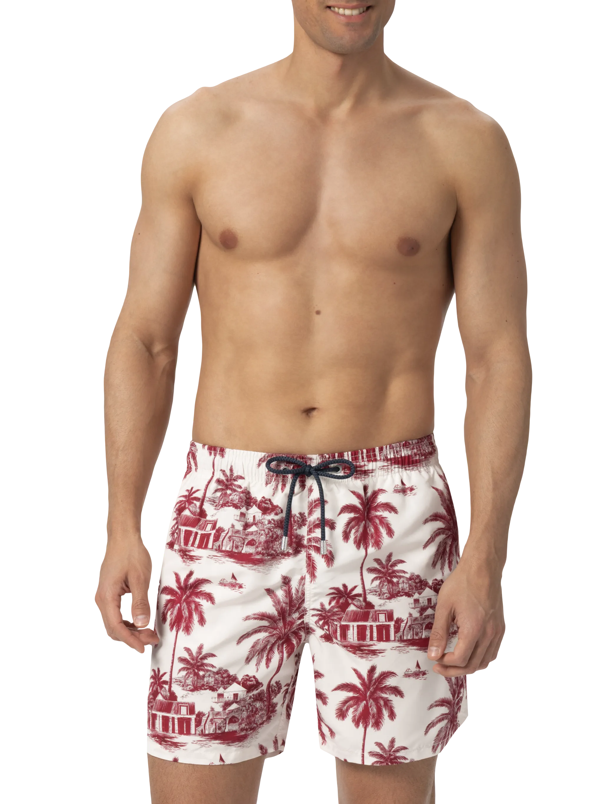 Costume mare lunghezza media Gustavia con stampa toile de jouy | AI CO