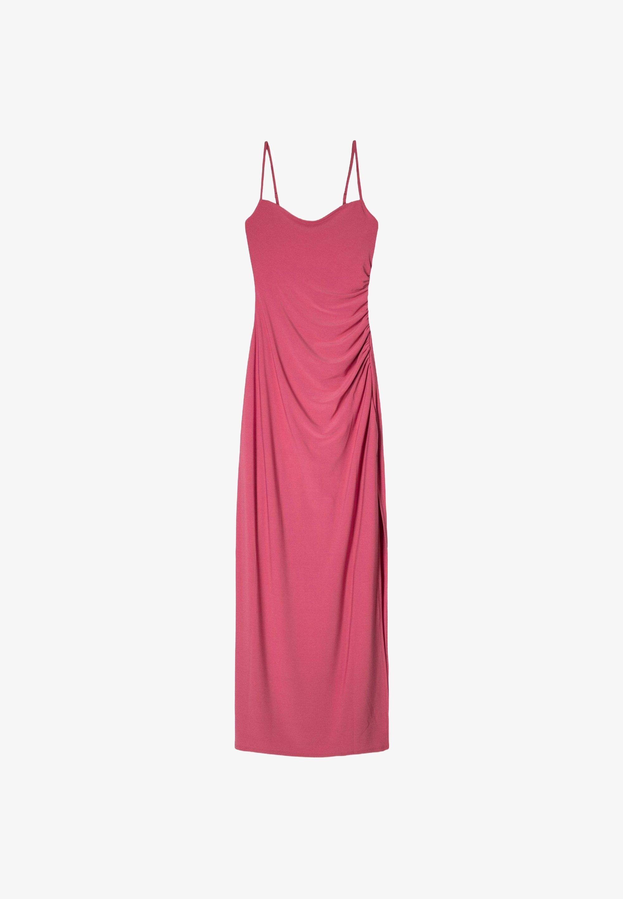 Bershka TRAPPER-MIDI - Žerzejové šaty - světle růžová