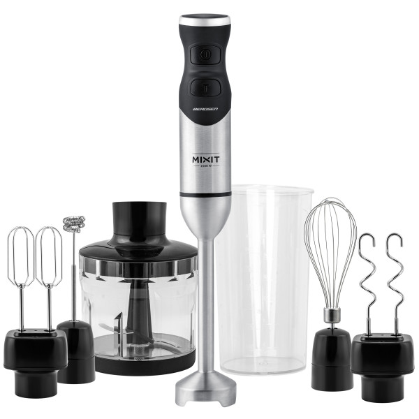 Blender ręczny 1500W czarny Berdsen wielofunkcyjny 6w1 tytanowe ostrza