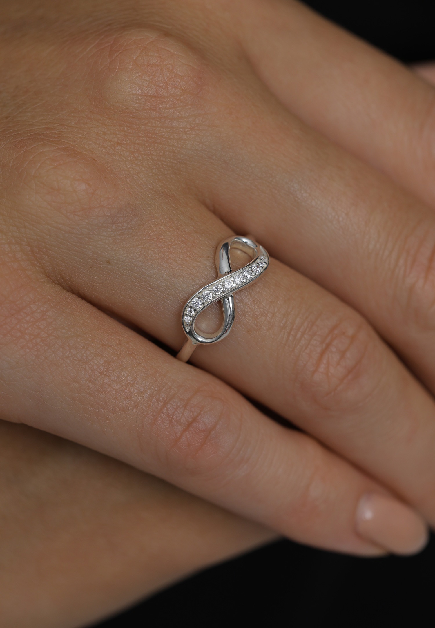 Elli Femmes Symbole Infinité Tendance Éternité avec Cristaux de Zirconium en Argent Sterling 925