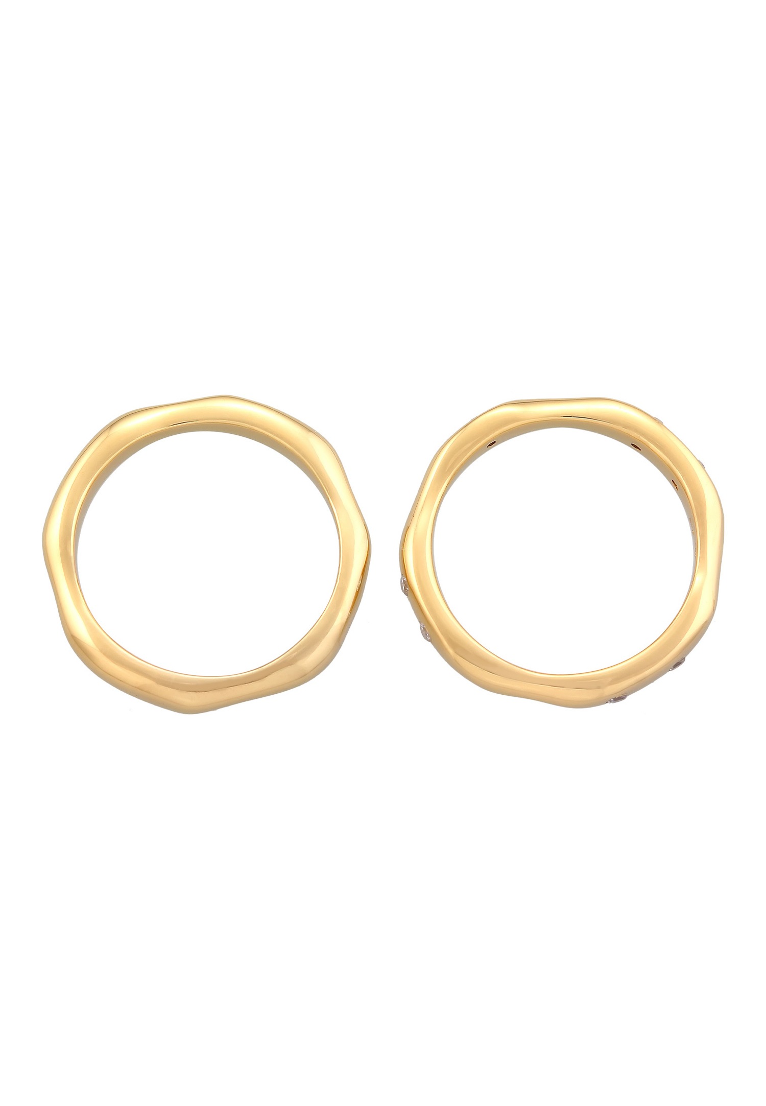 Elli Femmes Bande Set de 2 Basique avec Cristaux de Zirconium en argent sterling 925