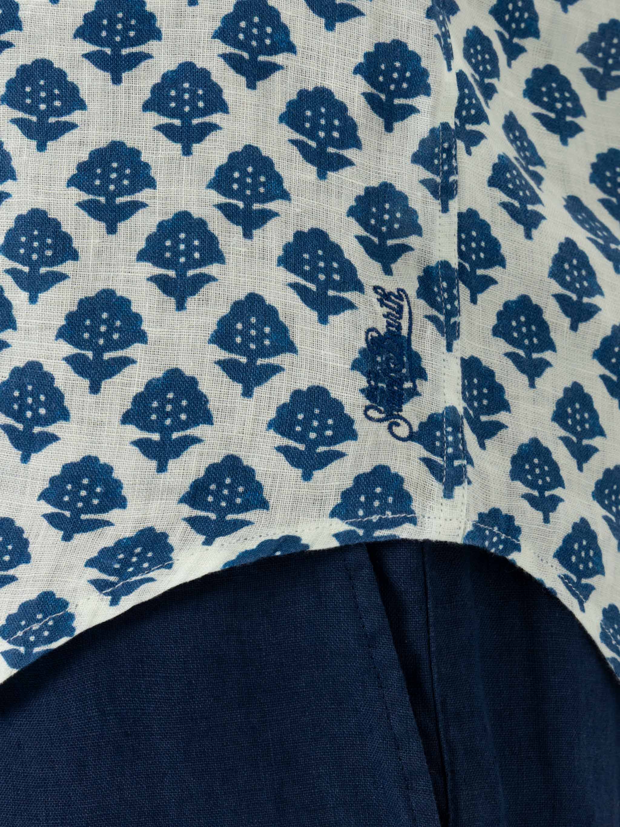 Λινό πουκάμισο Παμπλόνα με φλοράλ τύπωμα