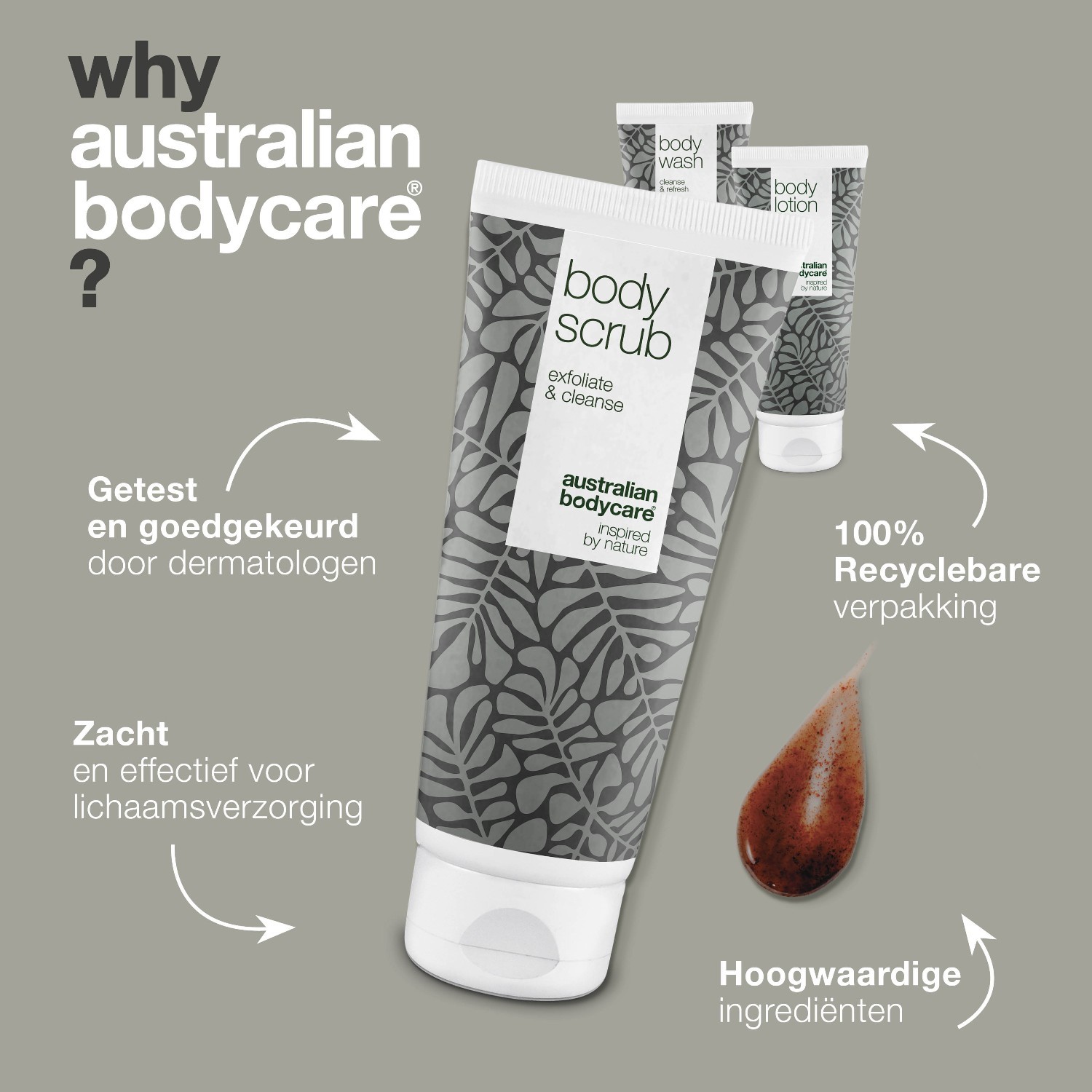 Australian Bodycare set za njegu tijela: losion za tijelo + gel za tuširanje + piling za tijelo – 1 komad