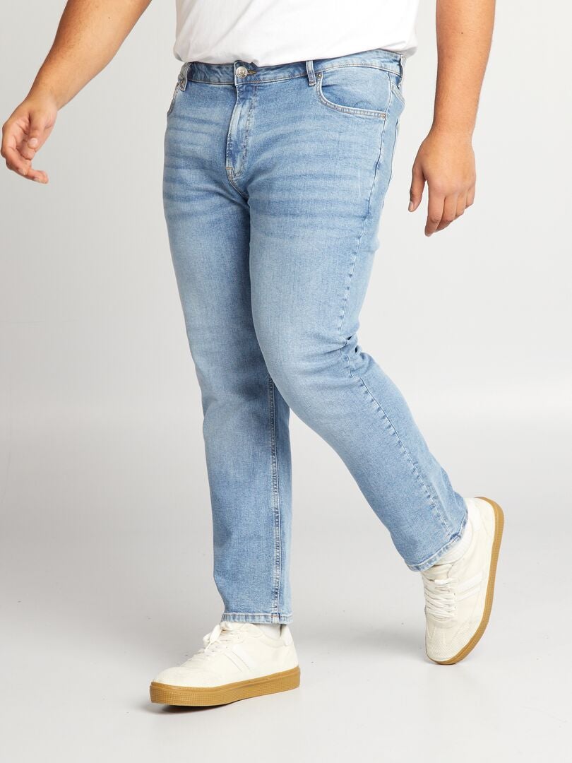 Calça jeans reta com 5 bolsos - Tamanho 34 - Azul