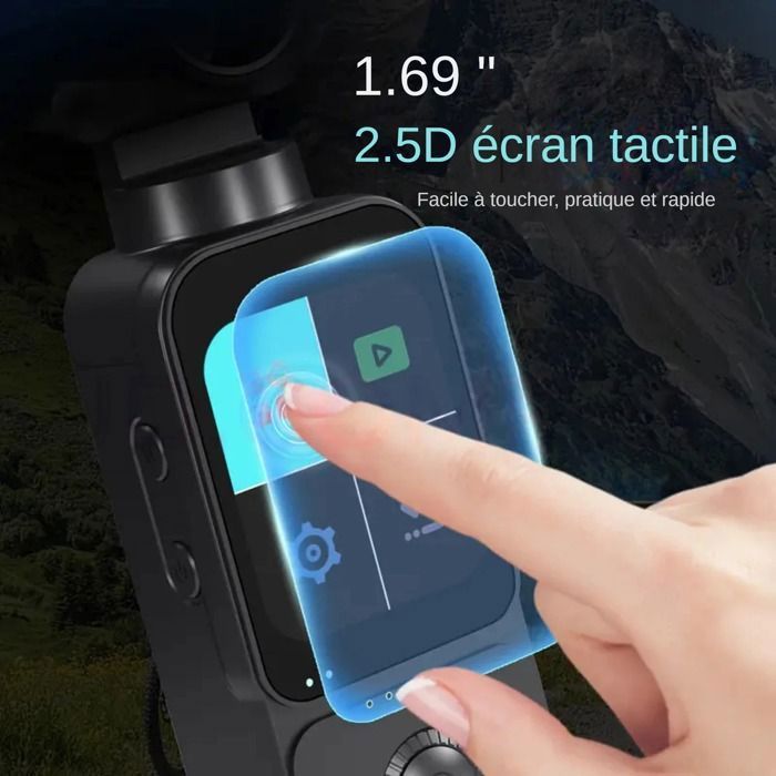 5K UHD Action Camera - Vlogging Video Camera - 270° Rotating Lens, 64GB - WiFi, 1.69