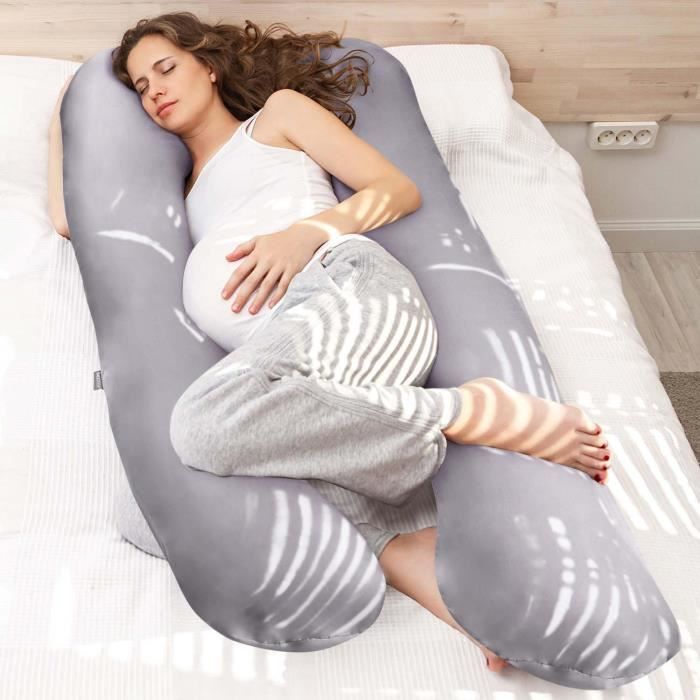Cuscino per dormire sul fianco/per allattamento a forma di U: rosa, 120x70 cm