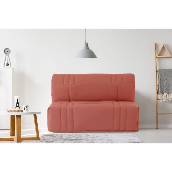 Divano letto DREAM BZ - Tessuto 100% cotone terracotta - Superficie letto 140x190 cm