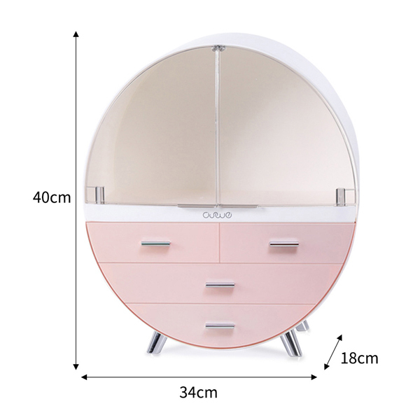 Scatola porta cosmetici antipolvere Livingandhome - Rosa