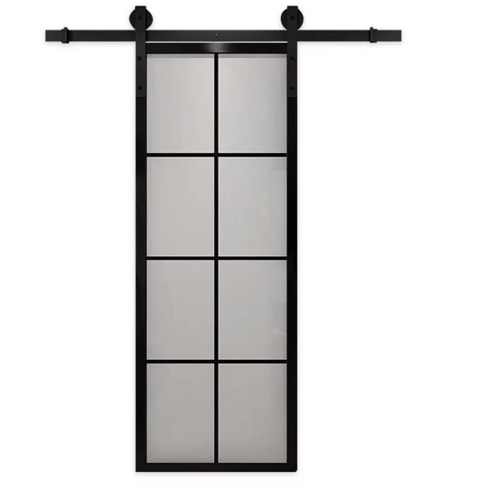 UNI Kit Porte Coulissante Rail Suspendue 6FT - Noir