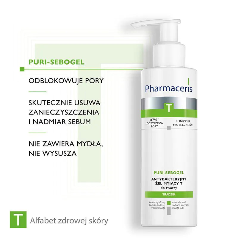Pharmaceris T Puri-Sebogel Antybakteryjny żel myjący do twarzy