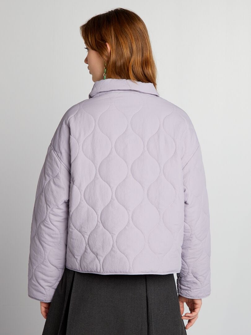 Chaqueta acolchada con botones - MORADA