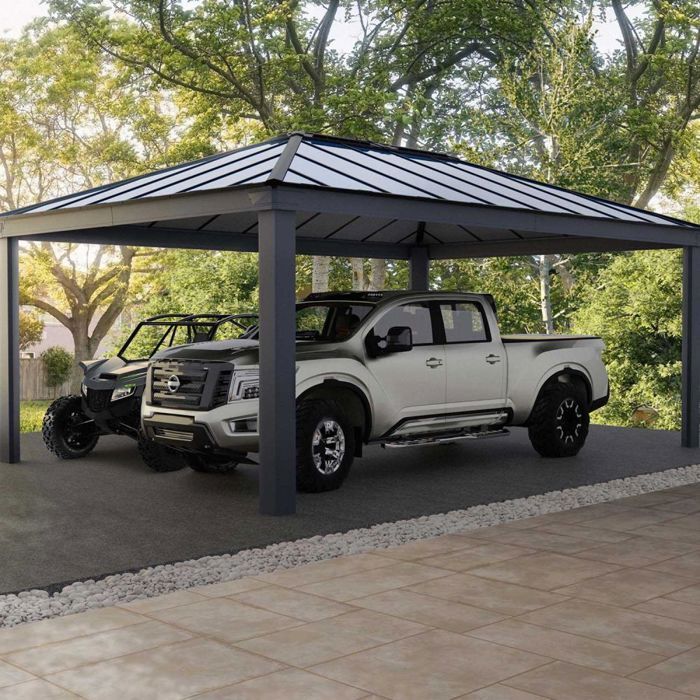 Carport doppio in alluminio e policarbonato Colorado